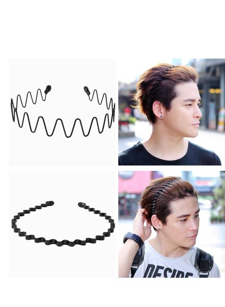 6Pcs Unisex Wavy Headband Metal Hair Hoop Ordinary Headwear Hair Accessories Spring Headband for Men Women's Hair - Image 3