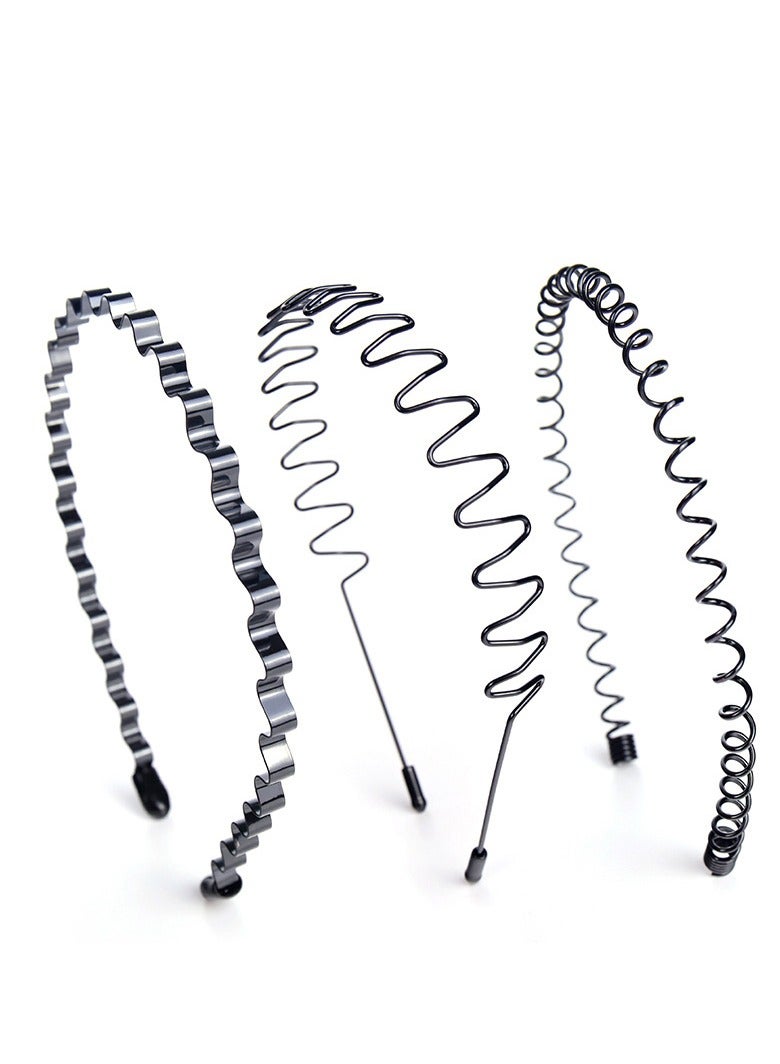 6Pcs Unisex Wavy Headband Metal Hair Hoop Ordinary Headwear Hair Accessories Spring Headband for Men Women's Hair - Image 5