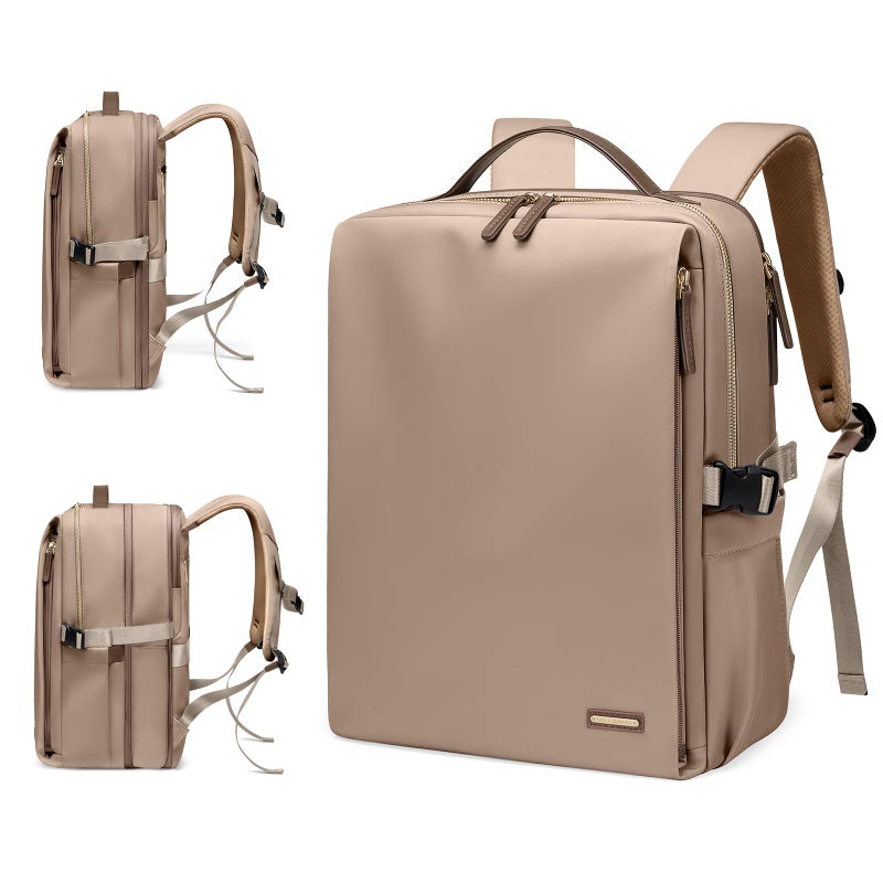 GOLF SUPAGS Stylish Laptop Backpack for Women Airline Approved Perfect for Work College and Travel MultiFunctional Casual Daypack Fits 173 Inch Notebook Champagne - Image 2