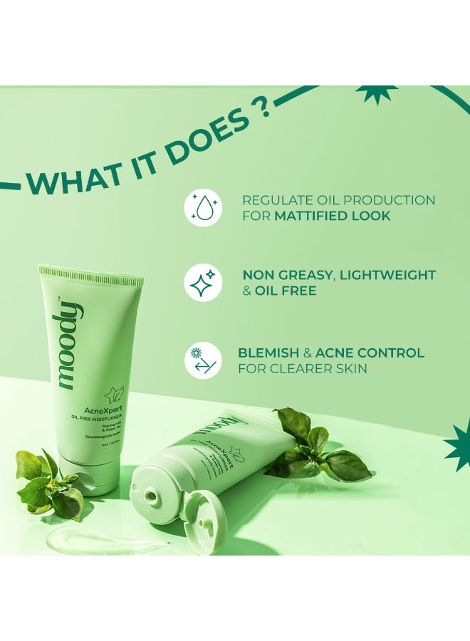  مودي مرطب مودي أكني إكسبرت الخالي من الزيوت، مع الشاي الأخضر والسكوالين | يُقلل من الشوائب والزيوت الزائدة وعلامات حب الشباب، لبشرة مشرقة وموحدة اللون | مرطب خفيف وغير دهني، مناسب لجميع أنواع البشرة، ٥٠ مل - Image 5