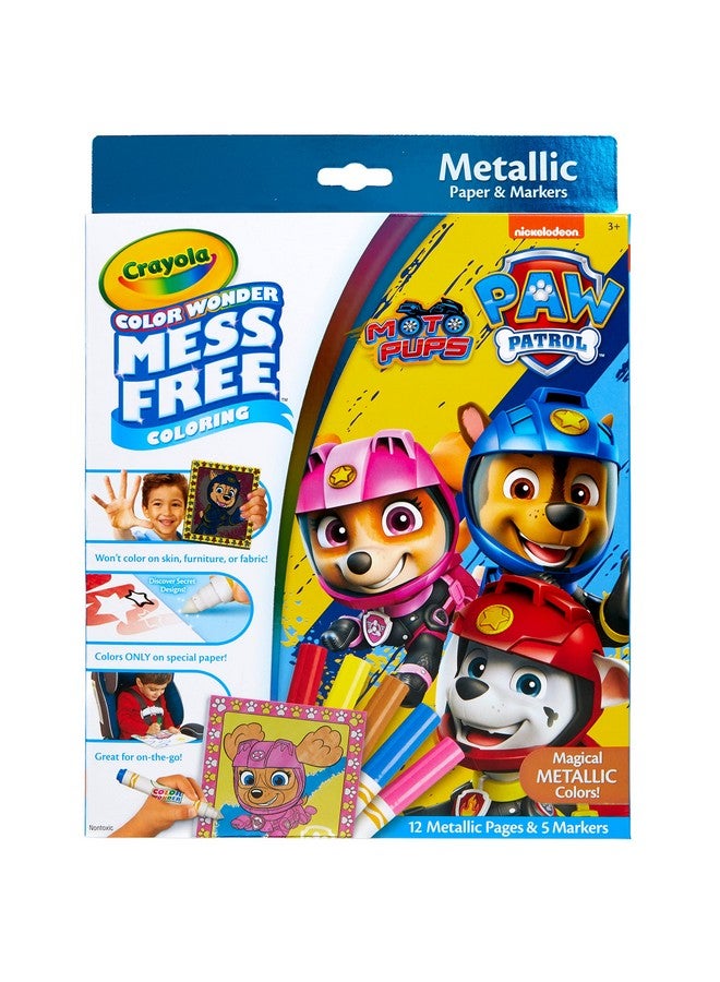 كرايولا مجموعة تلوين باو باترول كلر وندر ميتاليك ميس فري من كرايولا، هدية للأطفال، 3، 4، 5، 6 - Image 2