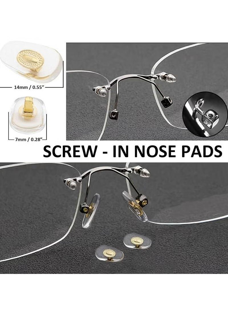 20pcs Eyeglasses Nose Pads, Eyeglasses Repair Kit Nose Pads with Small Screws Screwdriver, Suitable for Eyeglasses Sunglasses Eyewear Watch Repair, Gold - Image 3