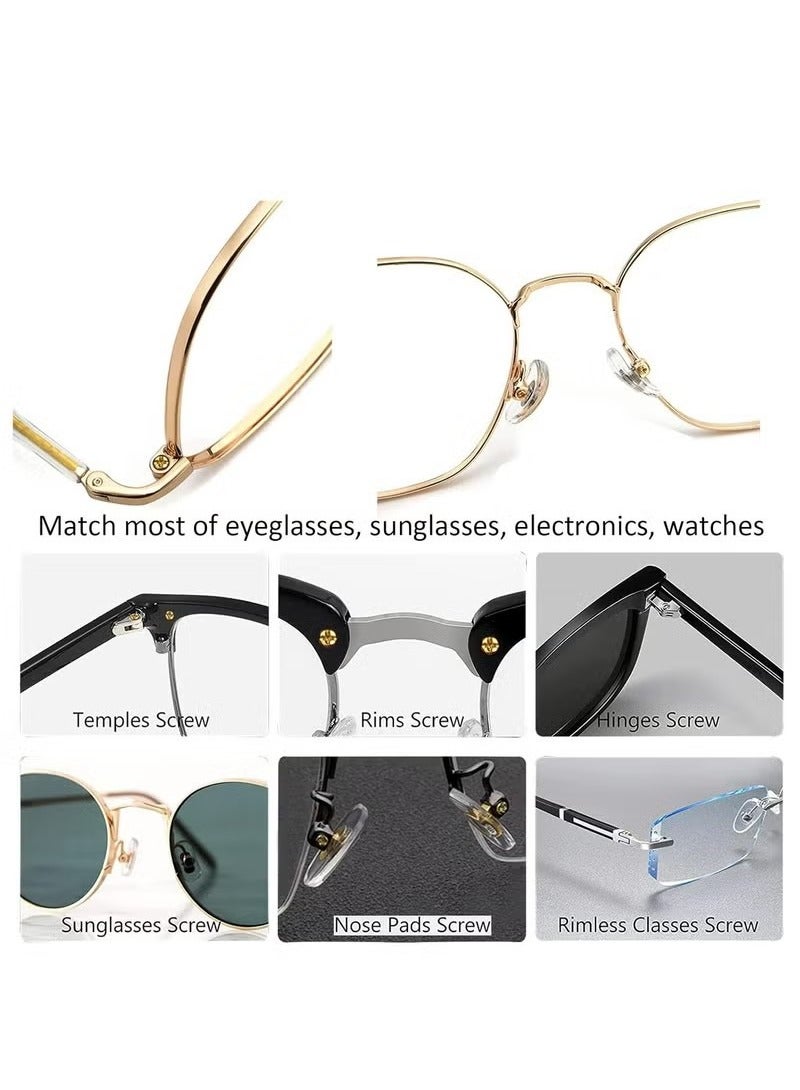20pcs Eyeglasses Nose Pads, Eyeglasses Repair Kit Nose Pads with Small Screws Screwdriver, Suitable for Eyeglasses Sunglasses Eyewear Watch Repair, Gold - Image 5