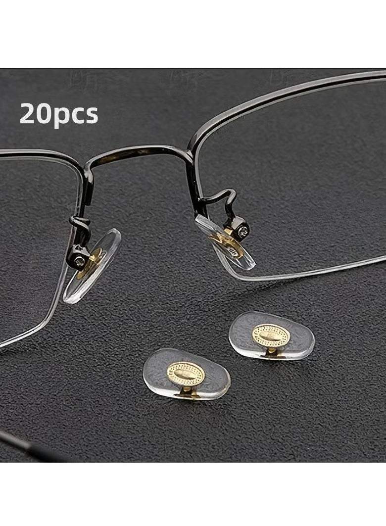 20pcs Eyeglasses Nose Pads, Eyeglasses Repair Kit Nose Pads with Small Screws Screwdriver, Suitable for Eyeglasses Sunglasses Eyewear Watch Repair, Gold - Image 2
