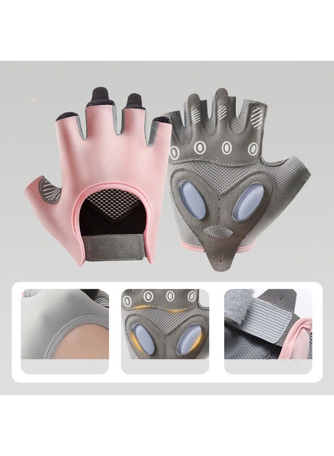 اسم المحتوى ناريلا قفازات رياضية، قفازات يوغا للنساء للياقة البدنية والتمارين، نصف أصابع غير قابلة للانزلاق وممتصة للصدمات، مقاومة للتآكل، مسامية، مقاومة للتعب لركوب الدراجات - Image 3