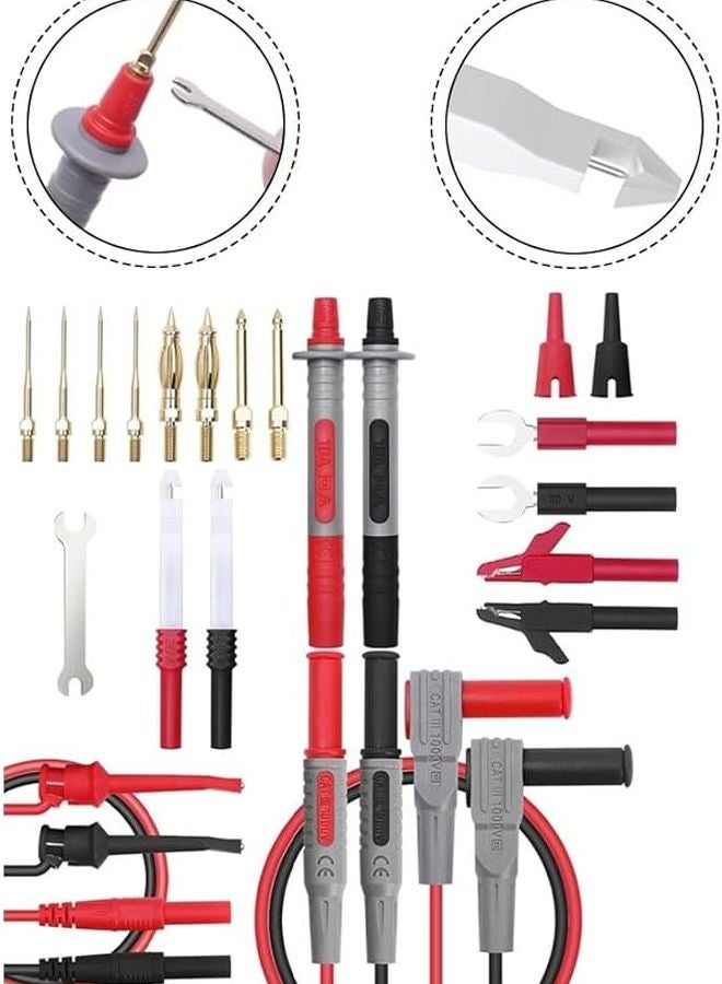 23PCS Multimeter Test Kit With Nickel Plated Copper Tips For Electrical Measurements - Image 4