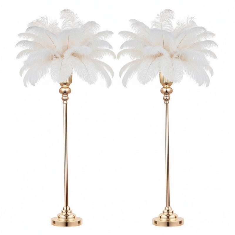 Lovecat 32.5 inch Versatile Metal Wedding Centerpieces Vase, Set of 2 Tall Gold Trumpet Vases Road Lead for Wedding, Reception, Party, Events, Anniversary (Gold, 32.5in - 2Pcs) - Image 1