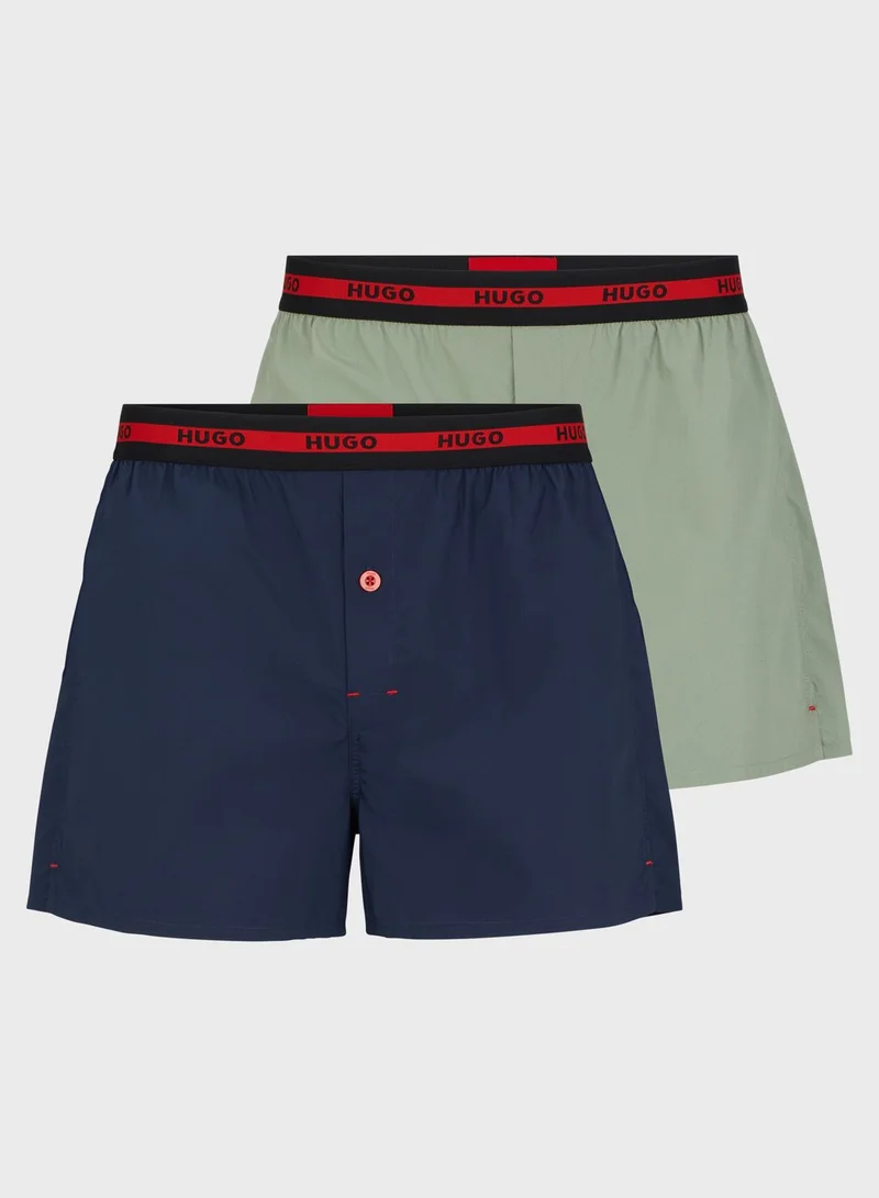 HUGO 2 Pack Essential Boxer Shorts