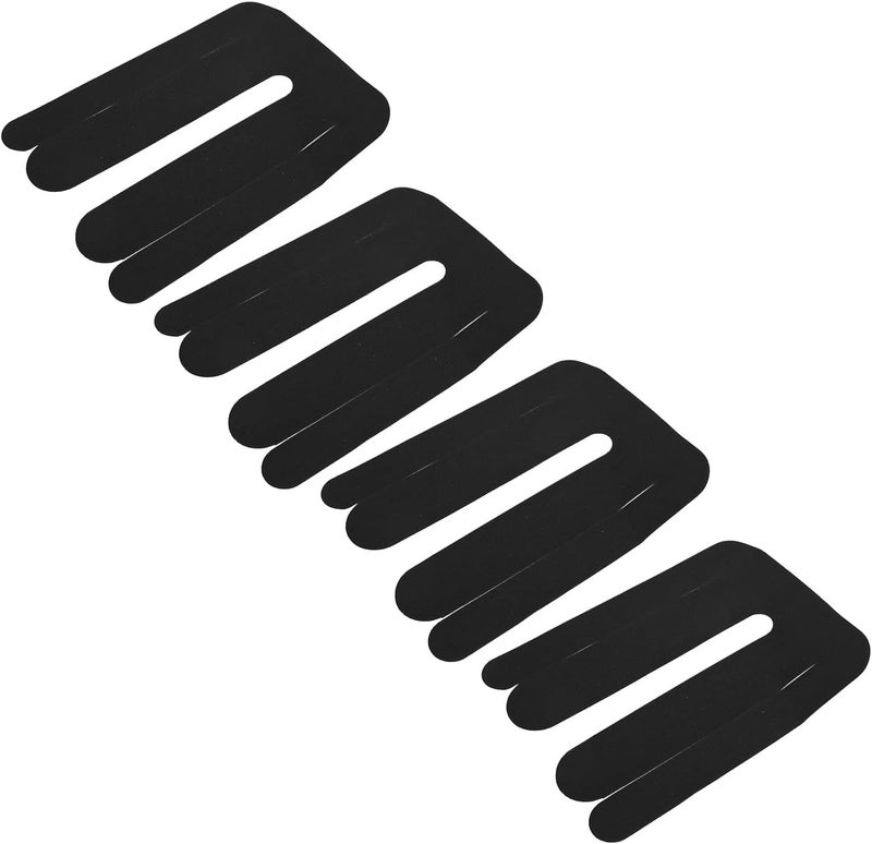 كلاراكو رقعة عضلات الخصر من شريط علم الحركة، رقعة عضلية مرنة، عبوة من 4 قطع، شكل خاص، لحماية الخصر، شرائط استعادة علم الحركة (أسود) - Image 4