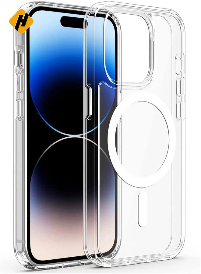 HuHa for iPhone 14 Pro Max Mag Safe Case, Magnetic iPhone 14 Pro Max Case Compatible with MagSafe, Crystal Clear Anti-Yellowing Scratch Resistant Phone Cover for iPhone 14 Pro Max 6.7 inch 2022  - Image 1