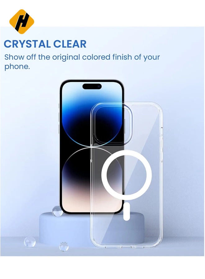 HuHa for iPhone 14 Pro Max Mag Safe Case, Magnetic iPhone 14 Pro Max Case Compatible with MagSafe, Crystal Clear Anti-Yellowing Scratch Resistant Phone Cover for iPhone 14 Pro Max 6.7 inch 2022  - Image 5