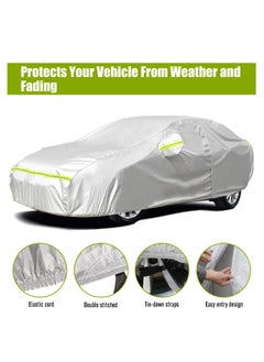 ZUIHAO Outdoor Full Car Cover Sedan Cover Universal Fit 177-194 Inch Sunscreen Heat Protection Dustproof Scratch-Resistant UV Protection Car Cover  - Image 5
