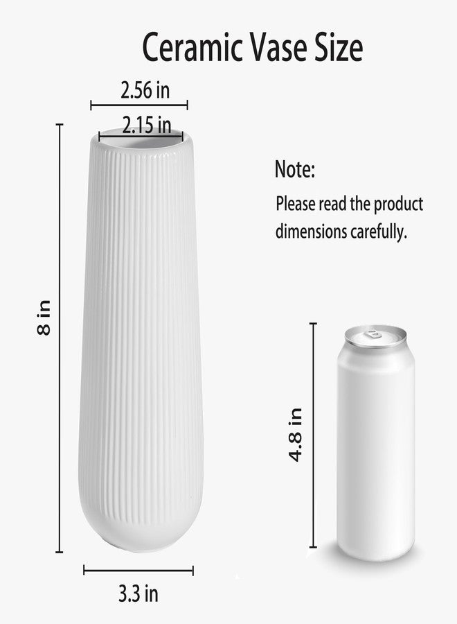 SVENJBB Modern Ceramic Vase, Small White Flower Vase for Table Centerpieces and Rustic Farmhouse Decoration - Image 3