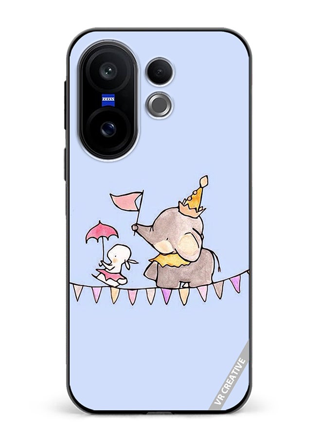 Protective Case Cover For Vivo X200 FE Merry Elephant Design Multicolour