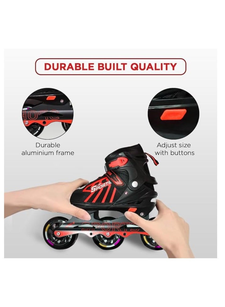 ENDLESS Inline Adjustable Skates Large 39 EUR (UK 5.5) - 43 EUR (UK 9) for 12 Years and Above | Aluminium Chassis and 100 mm PU Three Wheels | With ABEC 9 Bearings | Indoor and Outdoor - Image 4