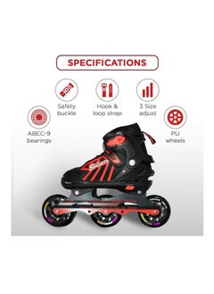 ENDLESS  ENDLESS Inline Adjustable Skates Large 39 EUR (UK 5.5) - 43 EUR (UK 9) for 12 Years and Above | Aluminium Chassis and 100 mm PU Three Wheels | With ABEC 9 Bearings | Indoor and Outdoor  - Image 3