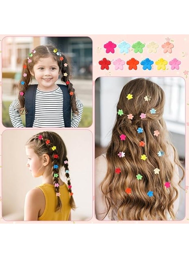 A set of 50 cute mini hair clips with colorful floral designs for girls and women - perfect for everyday hairstyles and special occasions. - Image 4