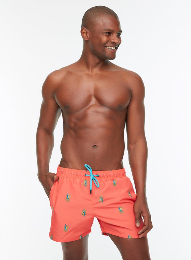 Trendyol Man Red Short Length Tropical Swimsuit Swim Shorts - Image 2