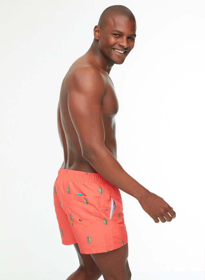Trendyol Man Red Short Length Tropical Swimsuit Swim Shorts - Image 4