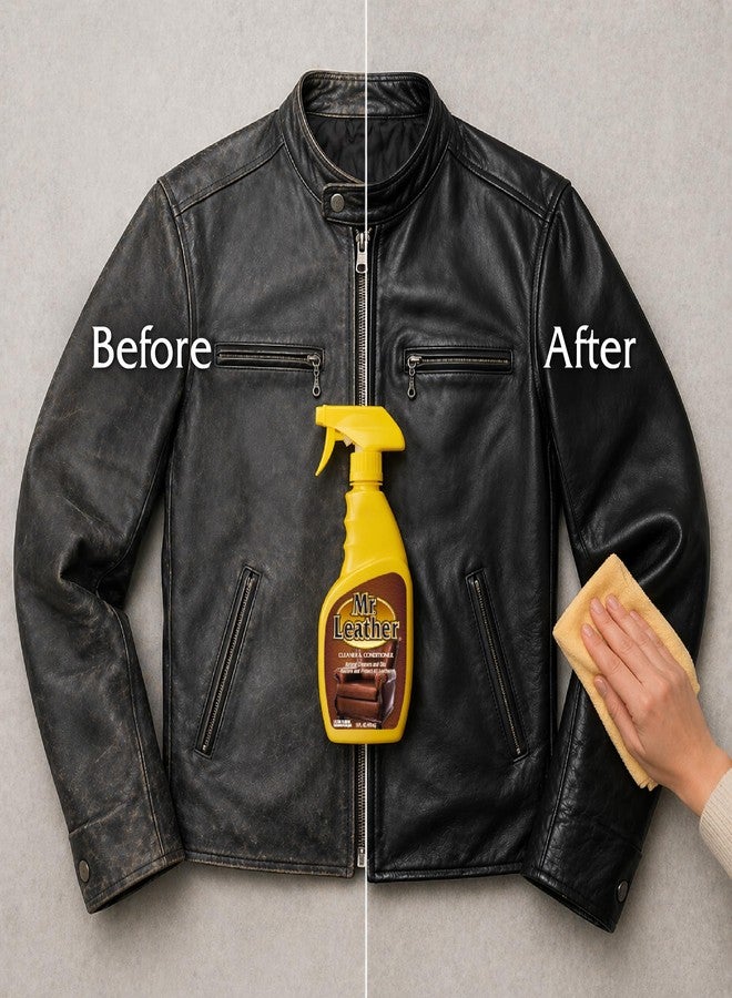 Mr. Leather Cleaner and Conditioner - Safe for All Leather & Vinyl - Hydrate and Shine with Water-Repellent Protection for Couches, Car Interior, Shoes, and Bags (16 oz) - Image 4