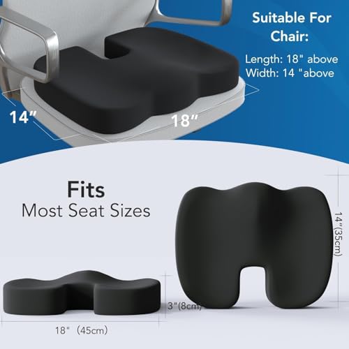 9villa Coccyx Seat Cushion and Lumbar Support Pillow for Office Chair Wheelchair, Orthopedic Car Seat Cushion Memory Foam Back Support Cushion for Lower Back Pain,Tailbone & Sciatica Pain Relief - Image 4
