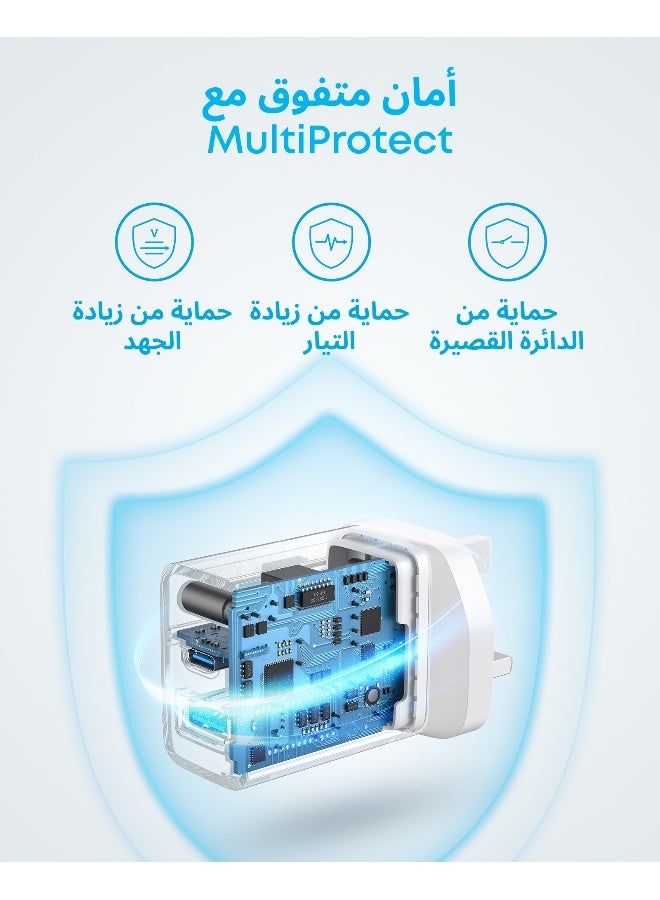 قابس USB C، شاحن iPhone، شاحن جداري سريع بمنفذ USB مزدوج بقدرة 20 وات، كتلة شاحن USB C لأجهزة iPhone 15/15 Pro/15 Pro Max/14/13/12، وiPad Pro، وAirpods، والمزيد (الكابل غير متضمن ) - Image 5