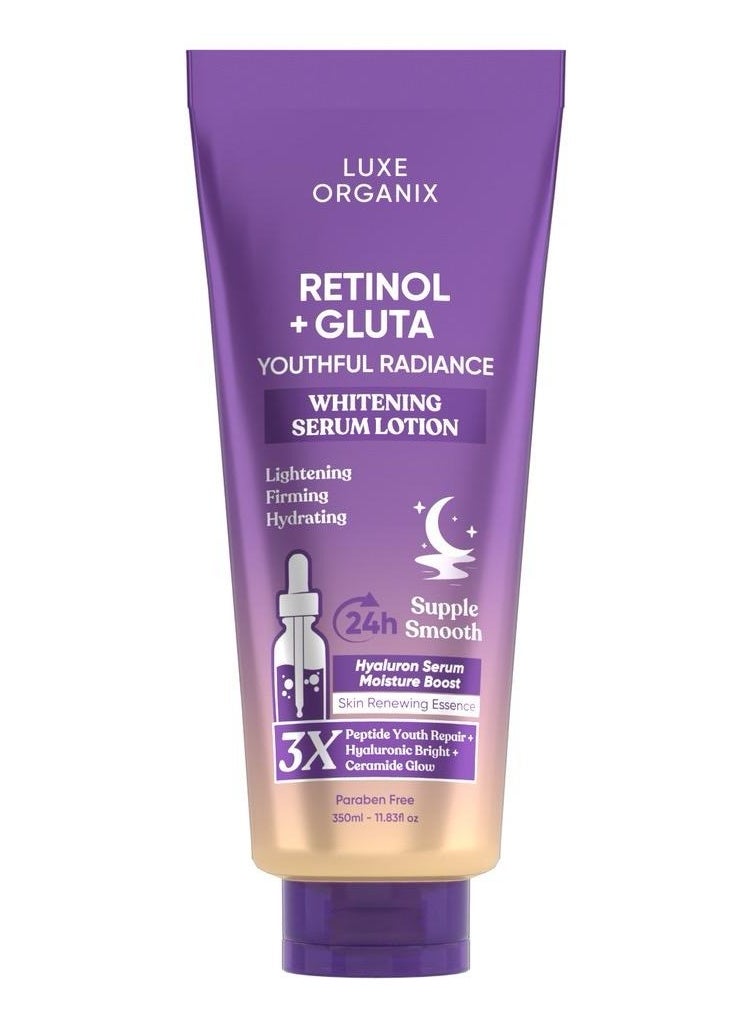 LUXE ORGANIX - RETINOL + GLUTA WHITENING SERUM LOTION 350ML - Image 1