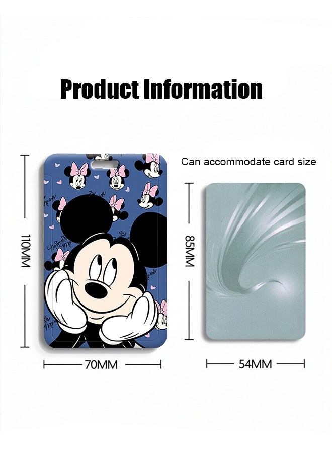 Mickey Mouse Retractable Lanyard with ID Card Holder - Cute Cartoon Badge Reel for Students & Office Workers - Image 2