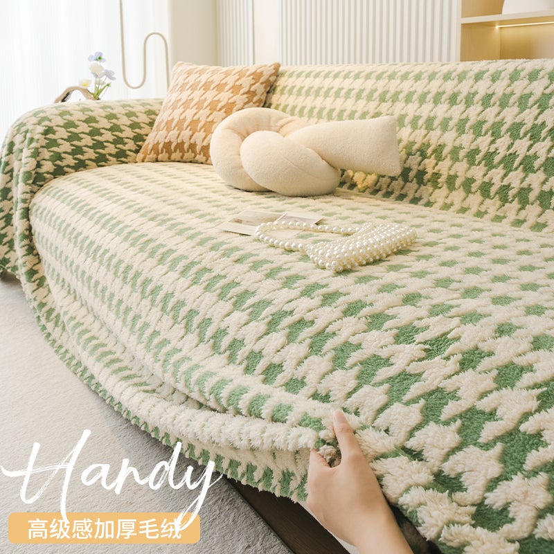 Shu Cotton Velvet Cream Style Sofa Cover Cloth Sofa Cushion All Year Round Cover Blanket Sofa Towel All-Inclusive Cover - Image 1