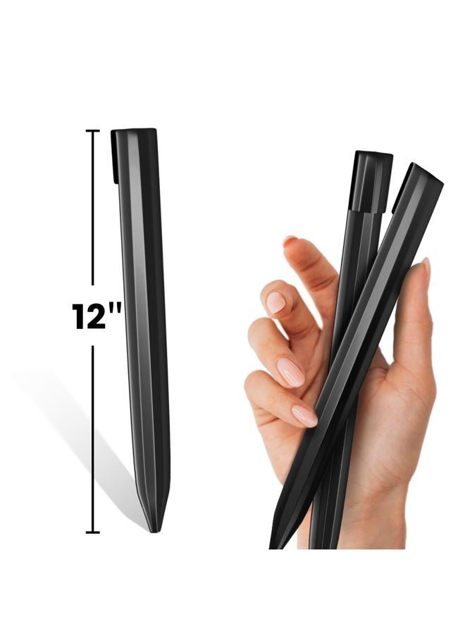 WORTH Garden Metal Garden Edging 12" Stakes - Black - Image 2