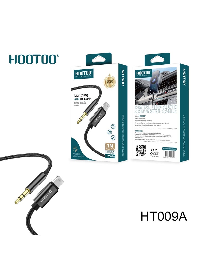 HooToo HOOTOO - Audio cable for iPhone from Lightning to AUX, fabric, 1m long, HOOTOO brand  - Image 4
