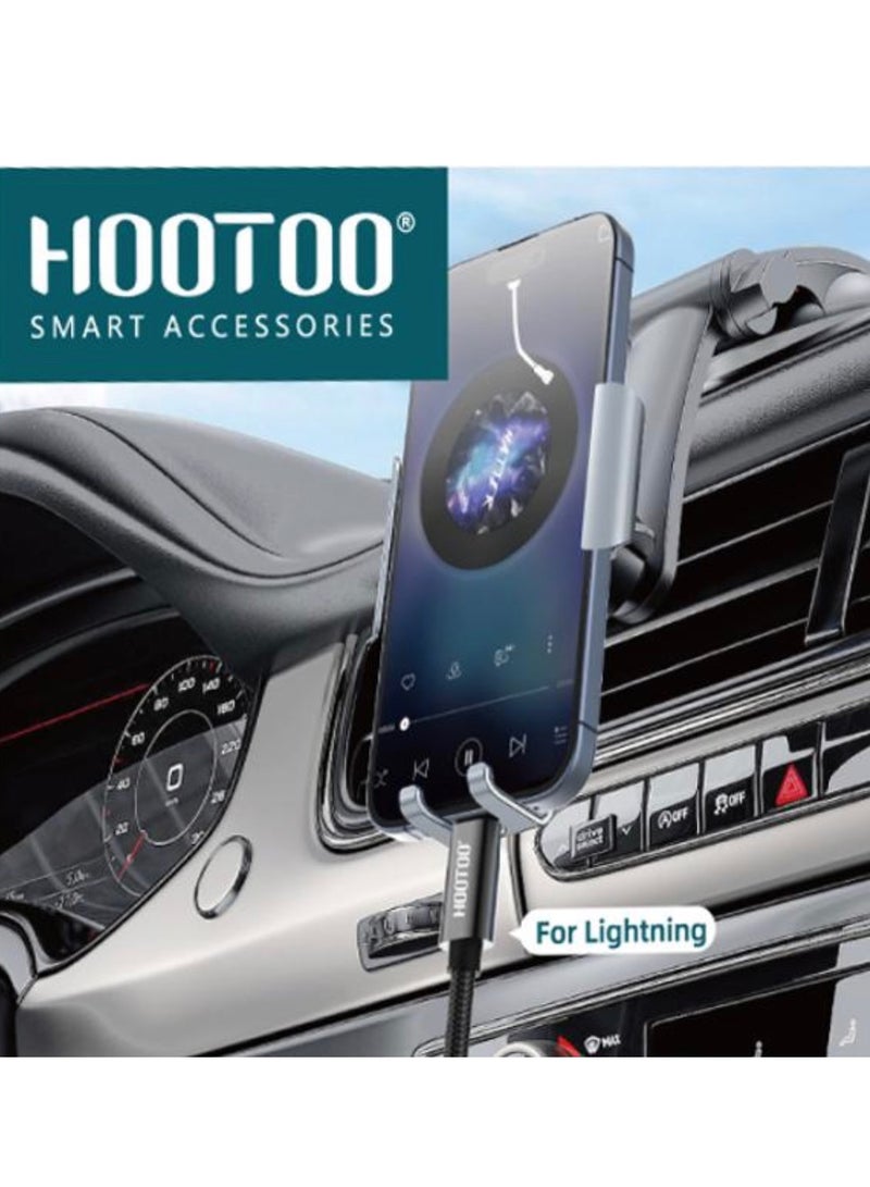 HooToo HOOTOO - Audio cable for iPhone from Lightning to AUX, fabric, 1m long, HOOTOO brand  - Image 2