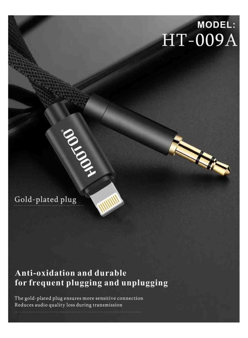 HooToo HOOTOO - Audio cable for iPhone from Lightning to AUX, fabric, 1m long, HOOTOO brand  - Image 3