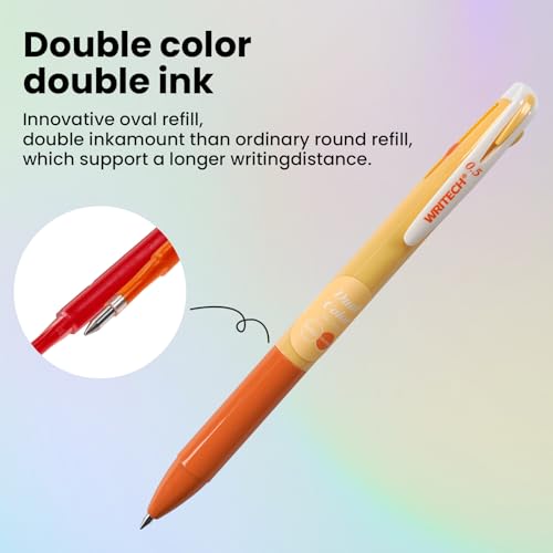 WRITECH Multi Colored Gel Pens: 0.5mm 2 in 1 Assorted Color Ink Fine Point Tip Aesthetic Retractable Pen Smooth Writing No Bleed For Journaling Coloring Drawing 8ct - Image 5