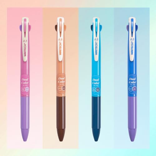 WRITECH Multi Colored Gel Pens: 0.5mm 2 in 1 Assorted Color Ink Fine Point Tip Aesthetic Retractable Pen Smooth Writing No Bleed For Journaling Coloring Drawing 8ct - Image 4