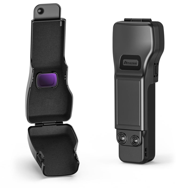AMAZEAR Gimbal Screen Protective Cover for DJI Osmo Pocket 3 Accessories, Lens Cap Hard Case for Xtra Muse Gimbal Vlog Camera with Soft Lining, Compact Design, Quick Open/Close, Black - Image 1