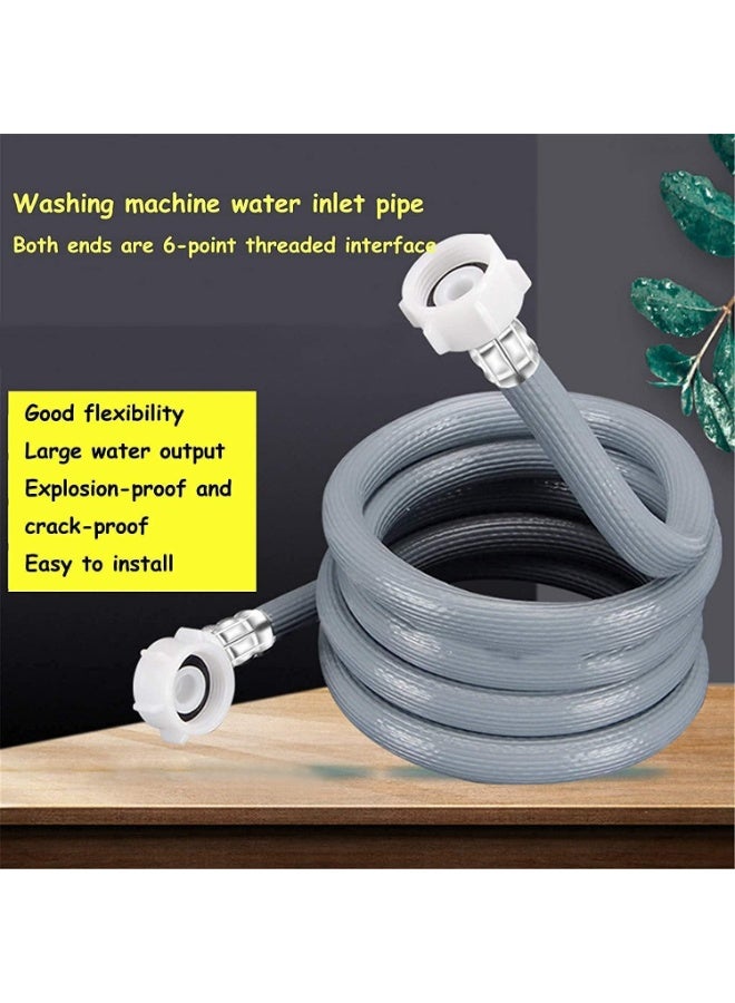 Puri Pro Universal Automatic Drum Cold Water Pipe Flexible 90 Degree Bend Inlet Washing Machine/Dishwasher Tube Hose Explosion-Proof 6-Point Extension Hose with 3/4 inch Connection, Grey Colour (1.5M) - Image 4