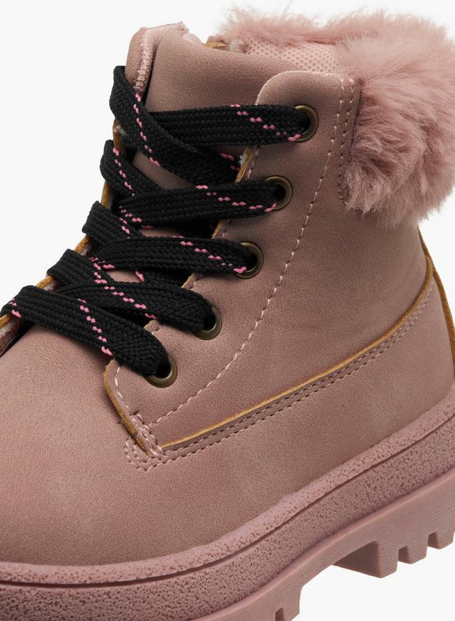 فلورا بيلا من شو إكسبرس بوت بناتي عالي بقصة جريئة وتفاصيل فرو صناعي - Image 4