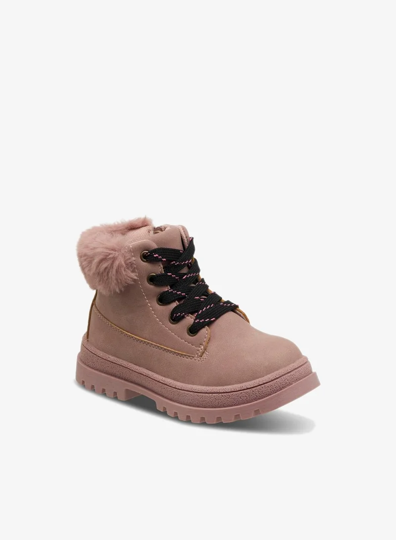 Flora Bella By Shoexpress Girls Faux Fur Detail High Cut Boots