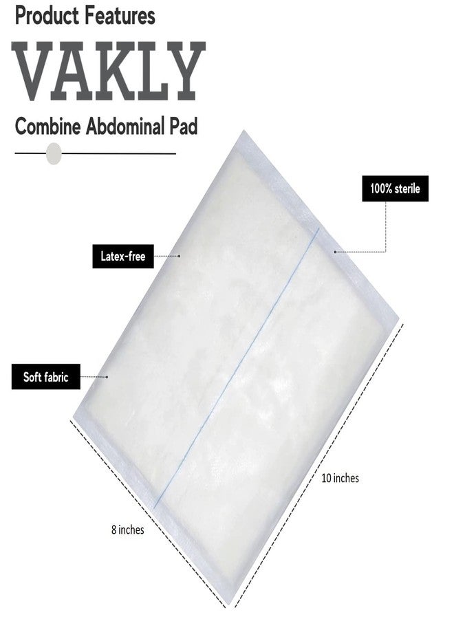 Vakly ABD Combine Abdominal Pads 8x10 [20 Pack] High Absorbency Sterile Individually Wrapped 8''x10'' Non-Adherent Absorbent Post-Op Gauze for Heavy-Draining Trauma and First Aid Wound Dressing (1) - Image 2