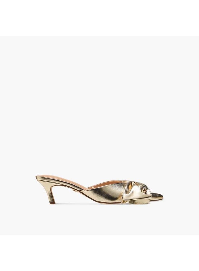 Celeste Women's Bow Accent Slip-On Shoes with Kitten Heels