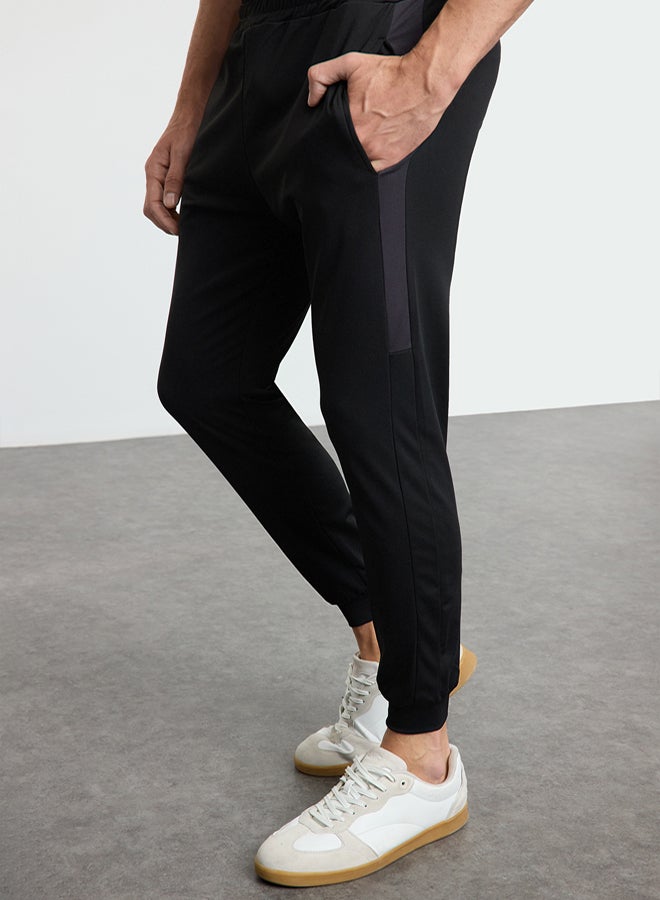trendyol Black Regular/Normal Cut Color Block Sports Sweatpants TMNAW25EA00030 - Image 3