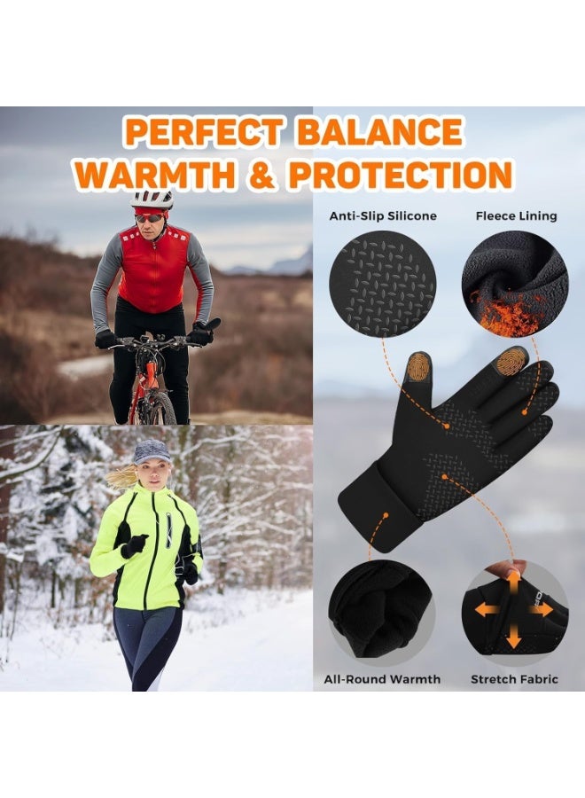 قفازات الشتاء للنساء الرجال الطقس البارد ، 14 درجة فهرنهايت قفازات ركوب الدراجات الشتائية للرجال النساء ، مع أصابع شاشة اللمس ، قفازات حرارية مقاومة للماء ، حساسية عالية ، مكافحة الساكنة ، للرياضات في الهواء الطلق ، حجم M - Image 4
