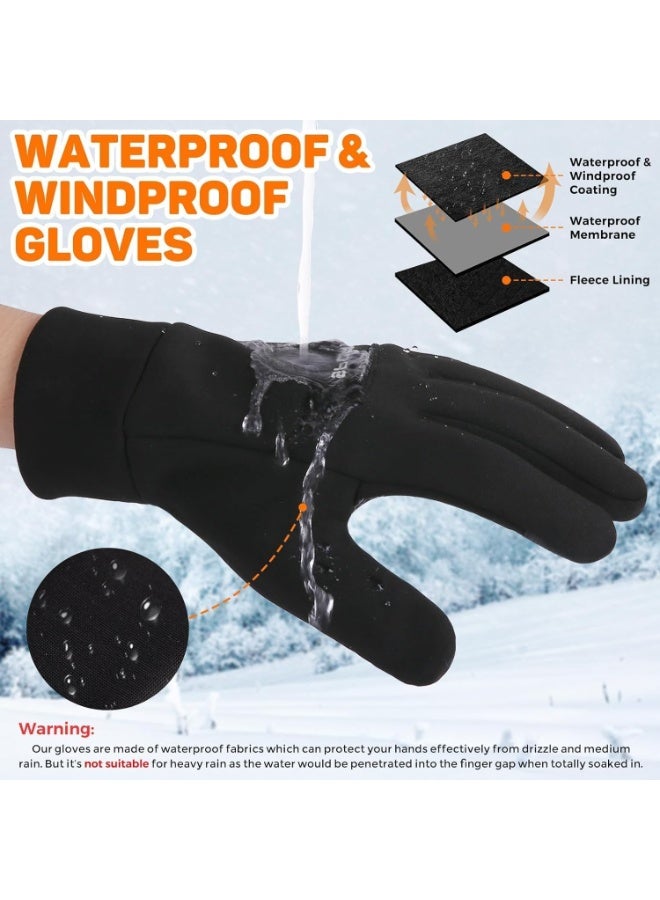 قفازات الشتاء للنساء الرجال الطقس البارد ، 14 درجة فهرنهايت قفازات ركوب الدراجات الشتائية للرجال النساء ، مع أصابع شاشة اللمس ، قفازات حرارية مقاومة للماء ، حساسية عالية ، مكافحة الساكنة ، للرياضات في الهواء الطلق ، حجم M - Image 5