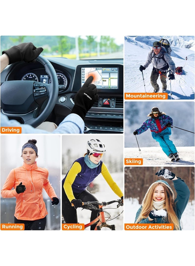 قفازات الشتاء للنساء الرجال الطقس البارد ، 14 درجة فهرنهايت قفازات ركوب الدراجات الشتائية للرجال النساء ، مع أصابع شاشة اللمس ، قفازات حرارية مقاومة للماء ، حساسية عالية ، مكافحة الساكنة ، للرياضات في الهواء الطلق ، حجم M - Image 3