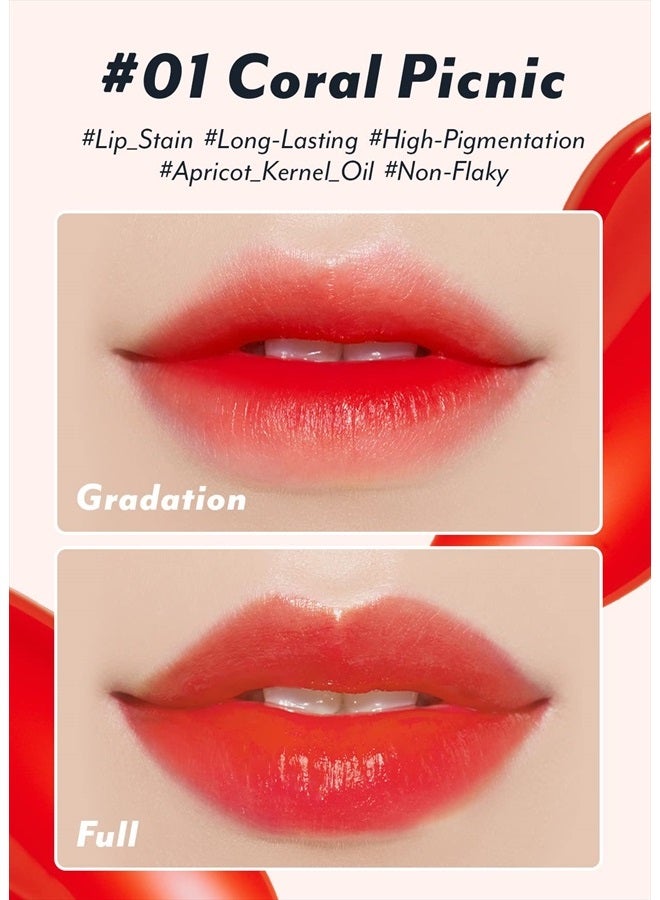 I'M MEME Water Gel Tint - Color Key Ring | Gift, Highly-pigmented, Long Lasting, Travel-Friendly, Lip Stain, 01 Coral Picnic, 0.09 Oz - Image 3