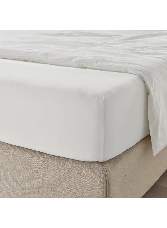 erorex Fitted sheet, white, 180x200 cm - Image 3
