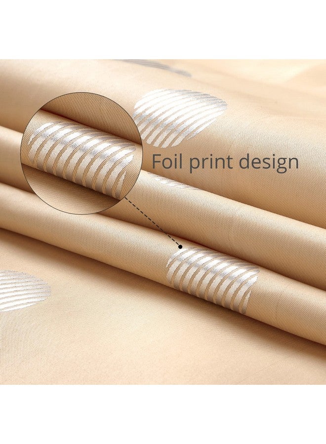 Encasa XO Encasa XO Window Curtain 7 ft Set of 2, Polyester Printed with Rod Pocket, Tie Back, Light-Filtering, Semi Sheer/Transparent Curtains- Kitchen, Bedroom, Living Room (140x213 cm), Dollar Beige - Image 4
