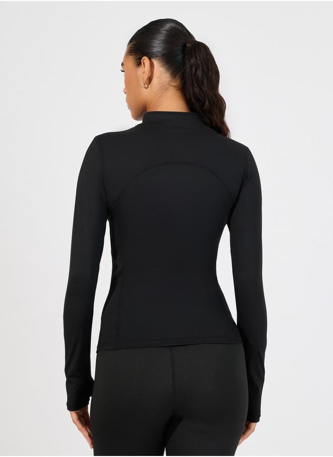 Styli Stitch & Thumbhole Detail Zip Up Jacket  - Image 5
