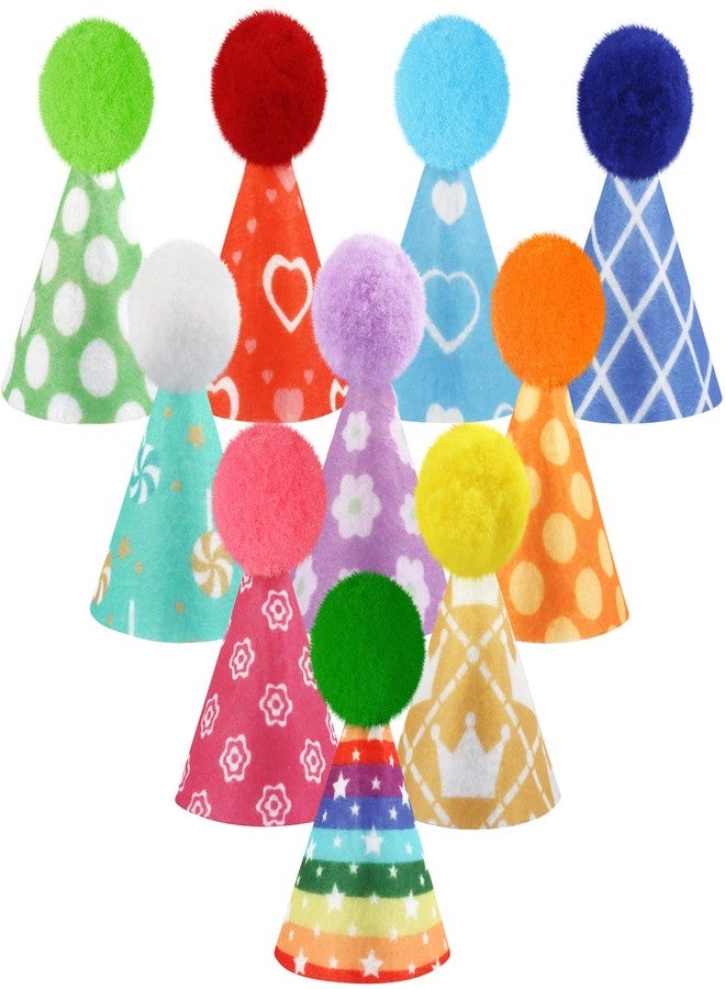Hxezoc 10 Pcs Mini Birthday Party Hats Colorful Cone Felt Hats for Animals Stuffed Pets Birthday Holiday Accessories Decoration Supplies - Image 1